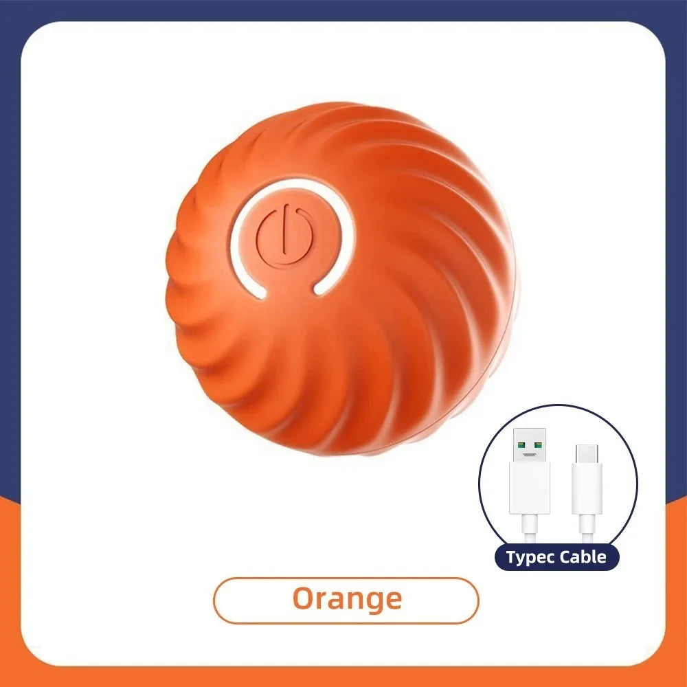 Smart Dog Toy Ball Electronic Interactive Pet Toy Ball USB Automatic Bouncing Rolling Toy Ball With RGB Lights Puppy Cat Product A Orange NO RGB 180