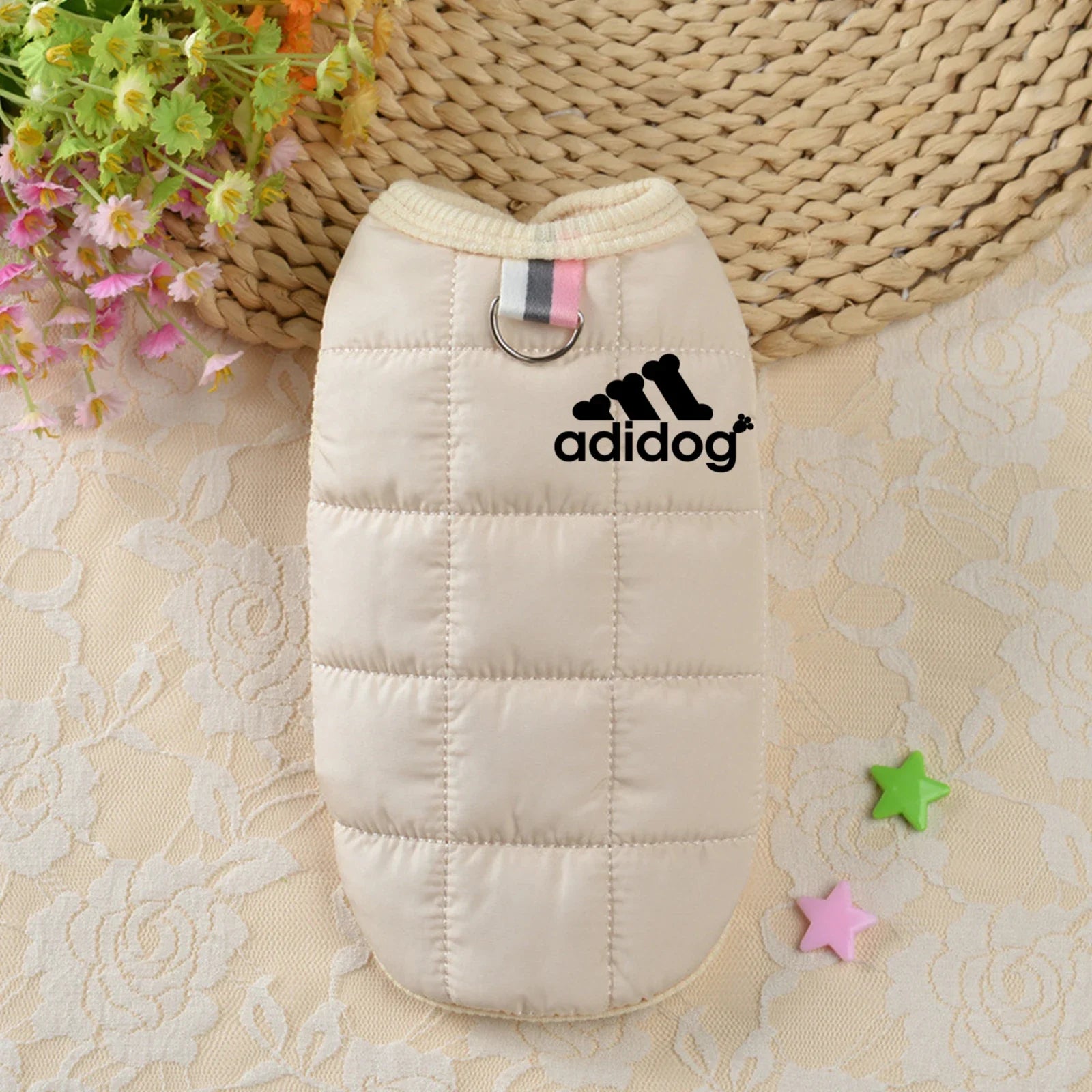 Pet Dog Clothes Adidog Dog Hoodies Autumn Winter Warm Coat for Large Dogs Jacket Sweater Puppy French Bulldog Clothing WHITE