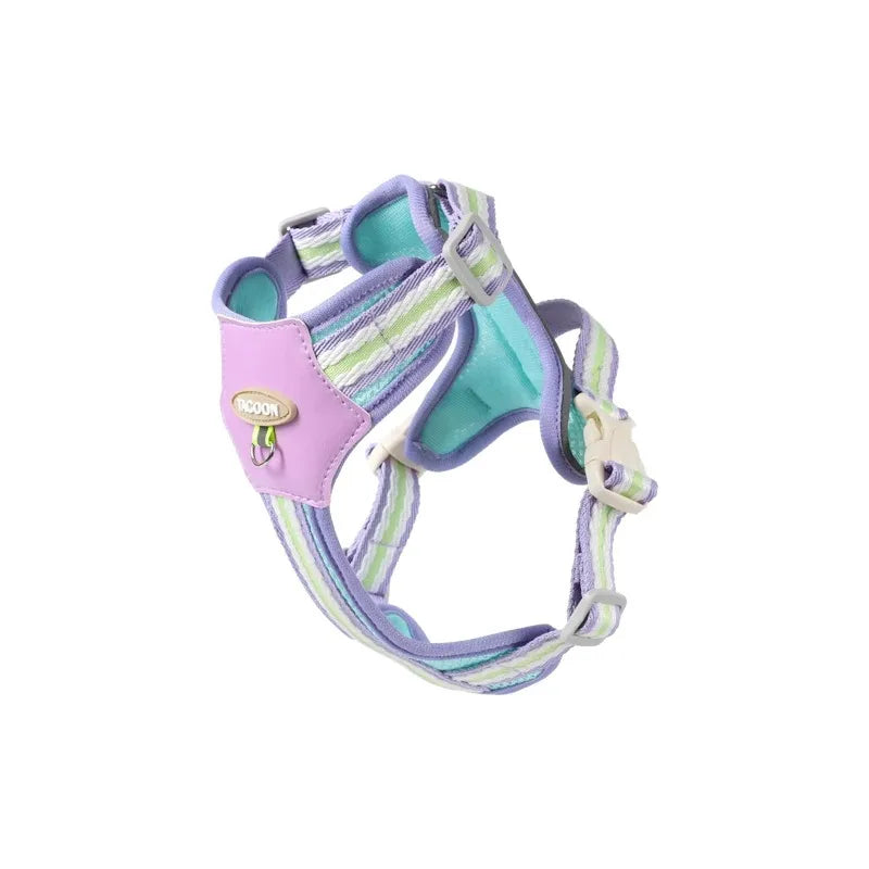 Dog Collars Leash Pet Collar Big Harness Tactical Vest Supplies Pets Dogs Things Small Accessories Cats Puppy Chest Products Purple China Mainland