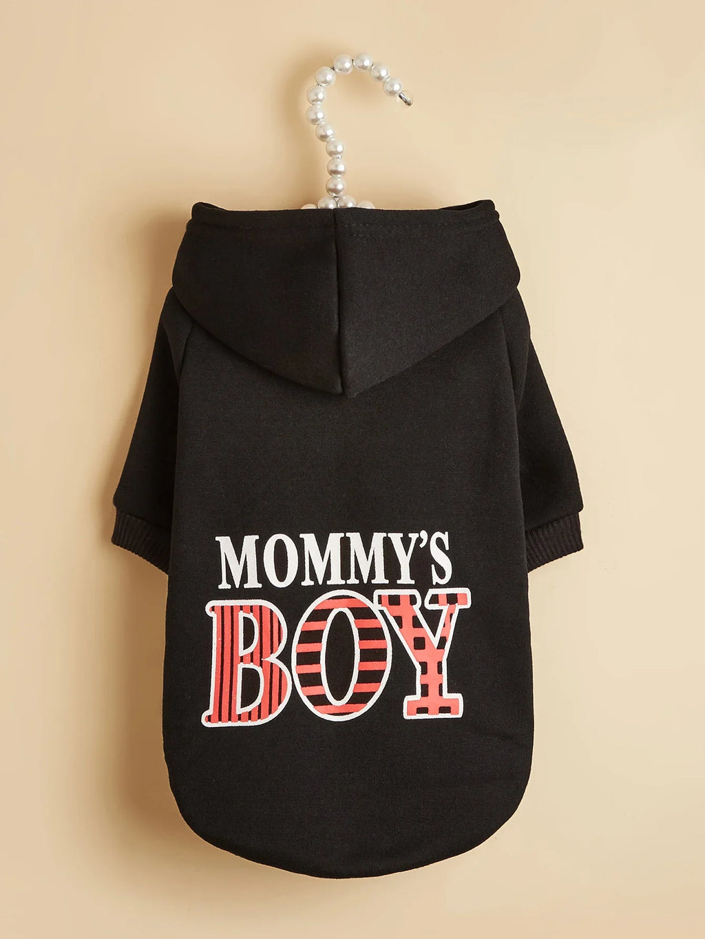 Pet Clothes for Dog Cat Puppy Hoodies Coat MOMMY'S BOY Sweatshirt Dog Outfits for Small Medium Dog Cat Black