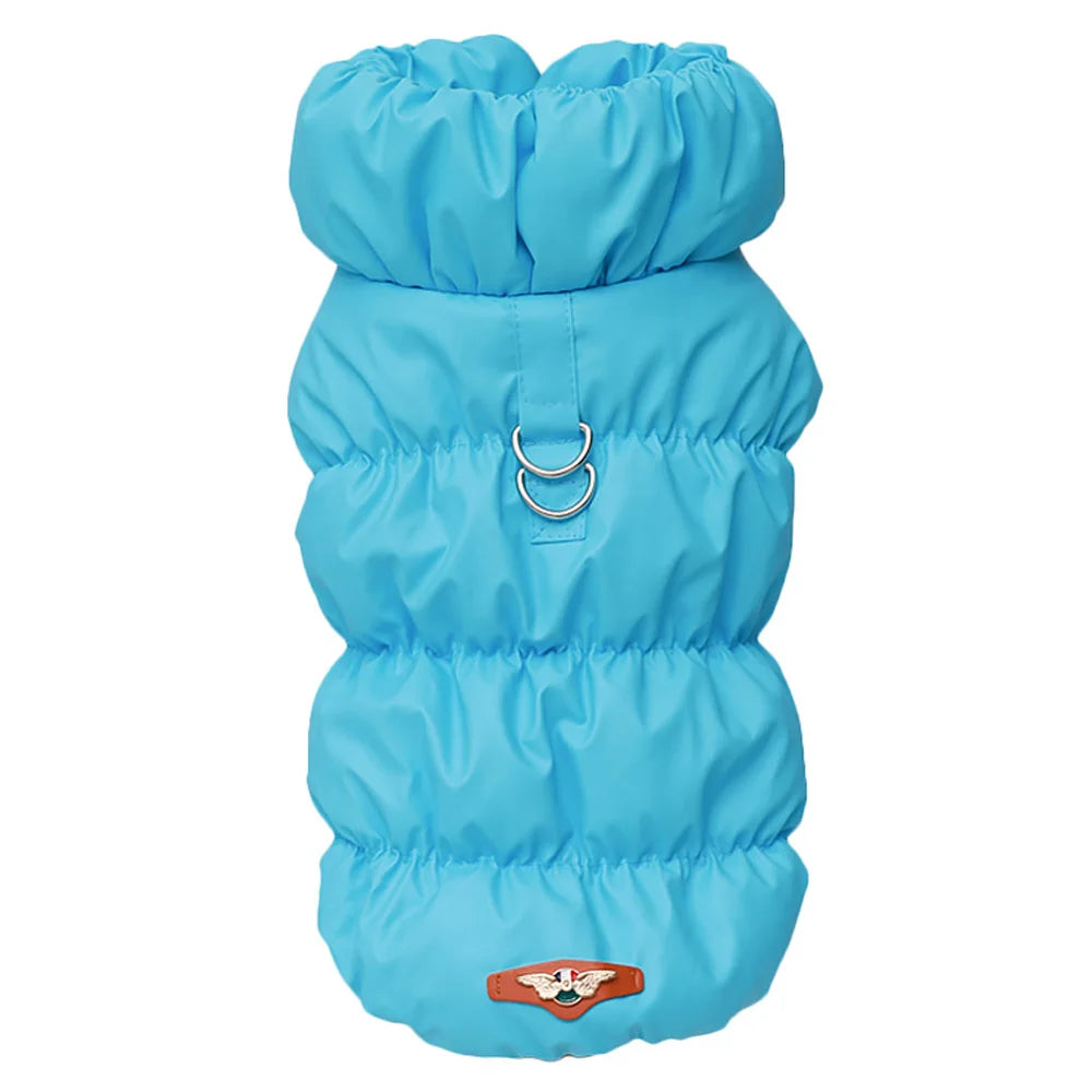 Padded Winter Pet Coat - Warm Windproof Jacket Vest for Small & Medium Dogs and Cats (S/M/L/XL) DLBlue