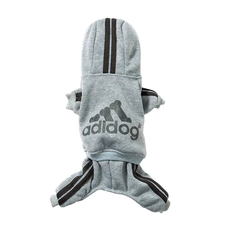 Adidog Clothes Dog Jumpsuit Warm Puppy Pet Clothes For Dog Hoodies Sweatshirt Yorkie French Bulldog Clothing For Dog Coat Jacket GRAY