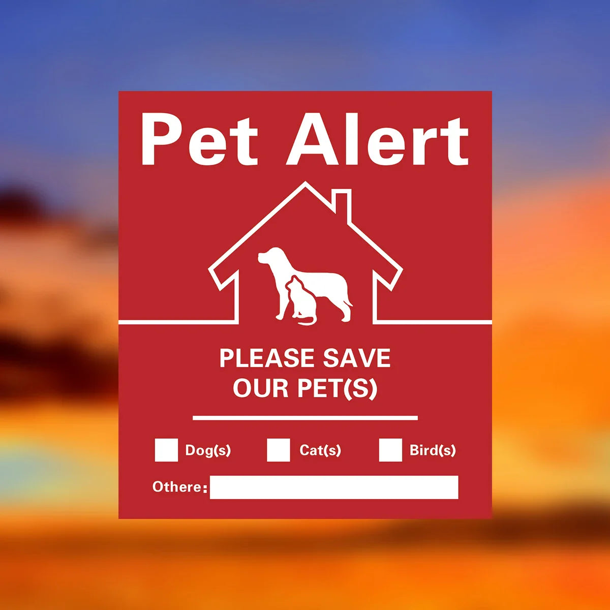 Pet Alert Stickers | Emergency Pet Rescue Window Decals (4 Pack) Window Decals D 11.5x10 cm