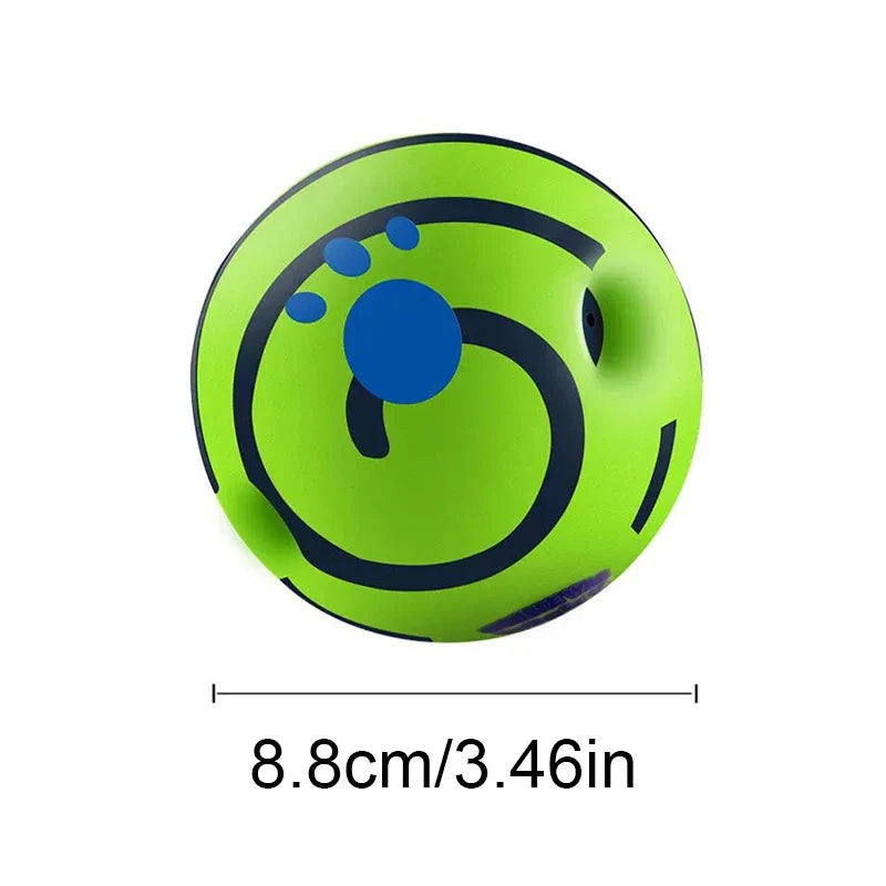 Wobble Wag Giggle Ball - Interactive Dog Toy, No Batteries, Rubber Giggle Ball for Indoor & Outdoor Play 8.8cm