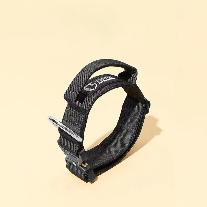 Tactical Dog Collar with Leash - No-Pull Anti-Escape Collar for Large & Medium Dogs, Outdoor Training Pet Collar Black collar China Mainland