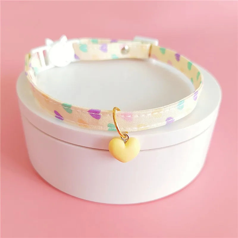 Pastel Heart Pet Collars Yellow