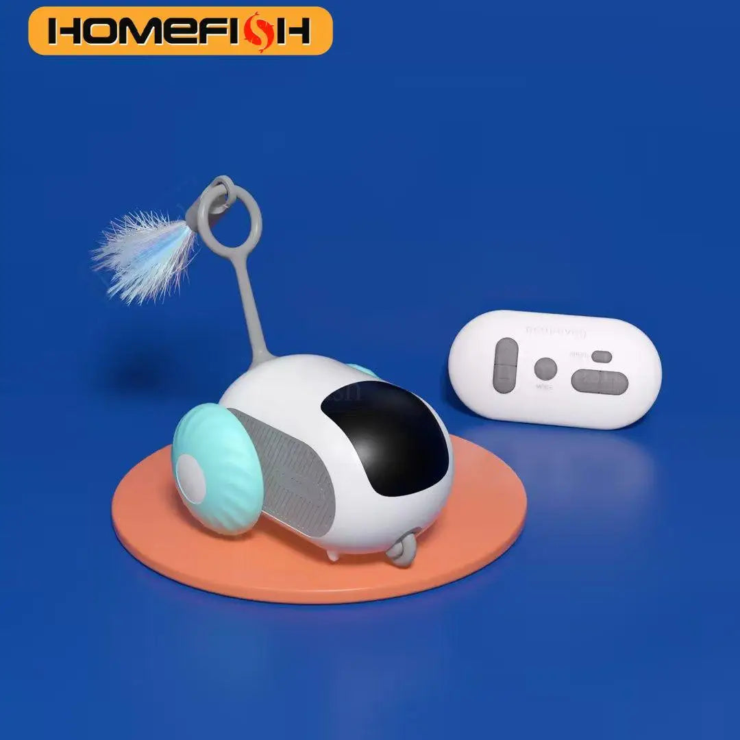 Interactive Remote Control Cat Toy Car – 2 Modes Automatic Moving Toy for Cats and Small Dogs, Kitten Training blue