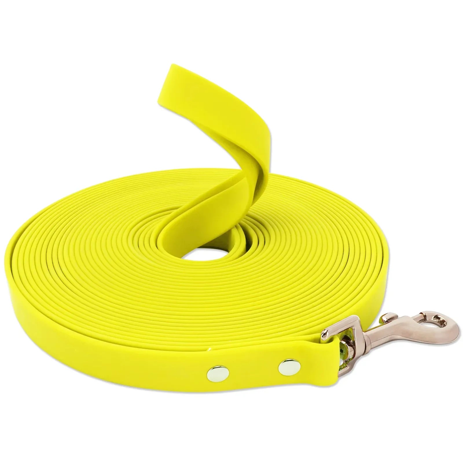 Waterproof PVC Dog Long Leash – Durable Easy-Clean Training & Recall Lead for Small to Large Dogs, 10 ft (3 m), 16 ft (5 m), 33 ft (10 m), 50 ft (15 m) Yellow