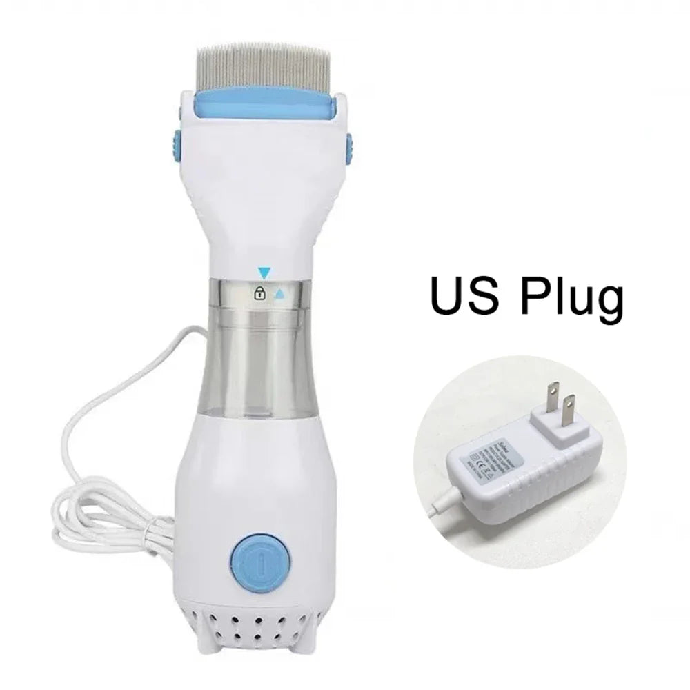 Electric Flea & Lice Removal Comb for Dogs & Cats — Gentle Pet Grooming & Deshedding Brush US plug