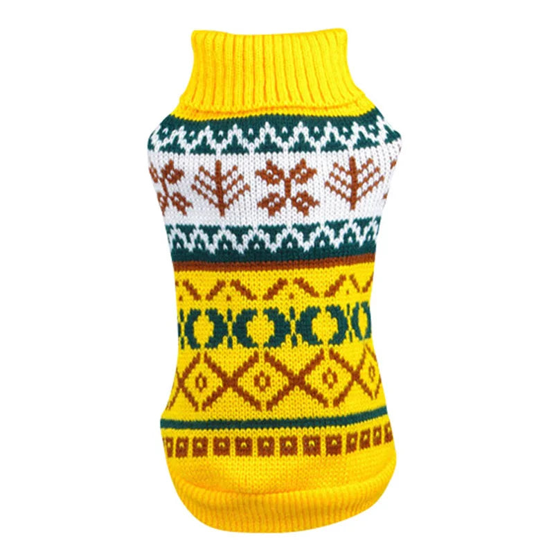 Dog Sweater Warm Knitting Crochet Clothes for Dog Chihuahua Dachsh Classic for Autumn Winter 100% Cotton All Seasons Solid Doagk YELLOW