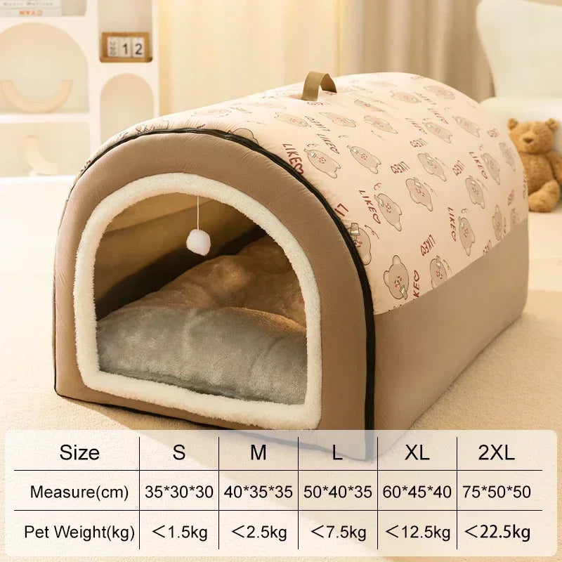Removable Washable Pet Bed — Cozy Nest for Small to 2XL Dogs & Cats (35–75 cm | 14–30 in) Coffee