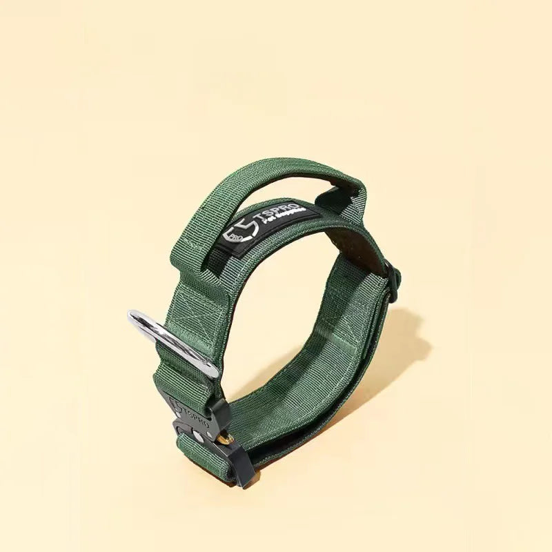 Tactical Dog Collar with Leash - No-Pull Anti-Escape Collar for Large & Medium Dogs, Outdoor Training Pet Collar Green collar China Mainland