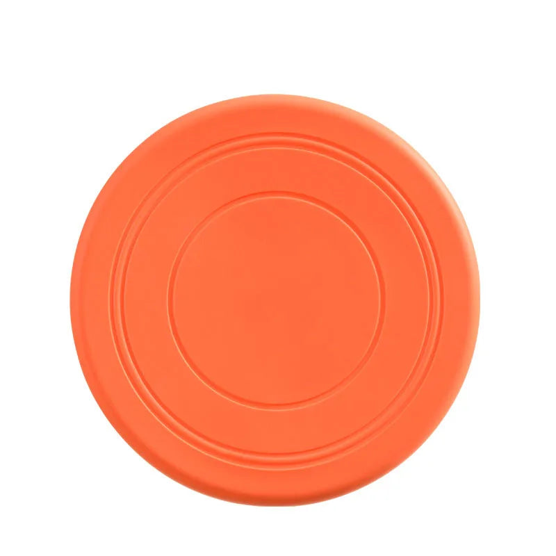 7-Color Silicone Flying Disc Dog & Cat Toy – 7" (17.8 cm) Chew-Resistant Interactive Toy for Puppy Training & Fetch Orange