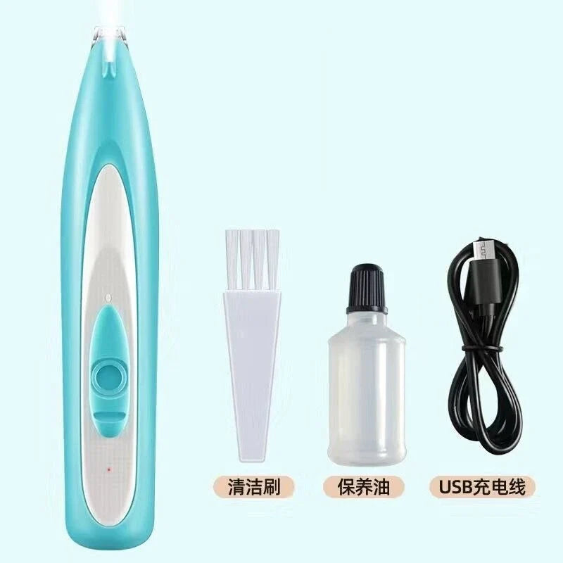 Cordless Dog Grooming Clippers — 18mm (0.71 in) Wide Blade, LED Light & LCD Display, Low-Noise Rechargeable Pet Paw Trimmer Blue set H2