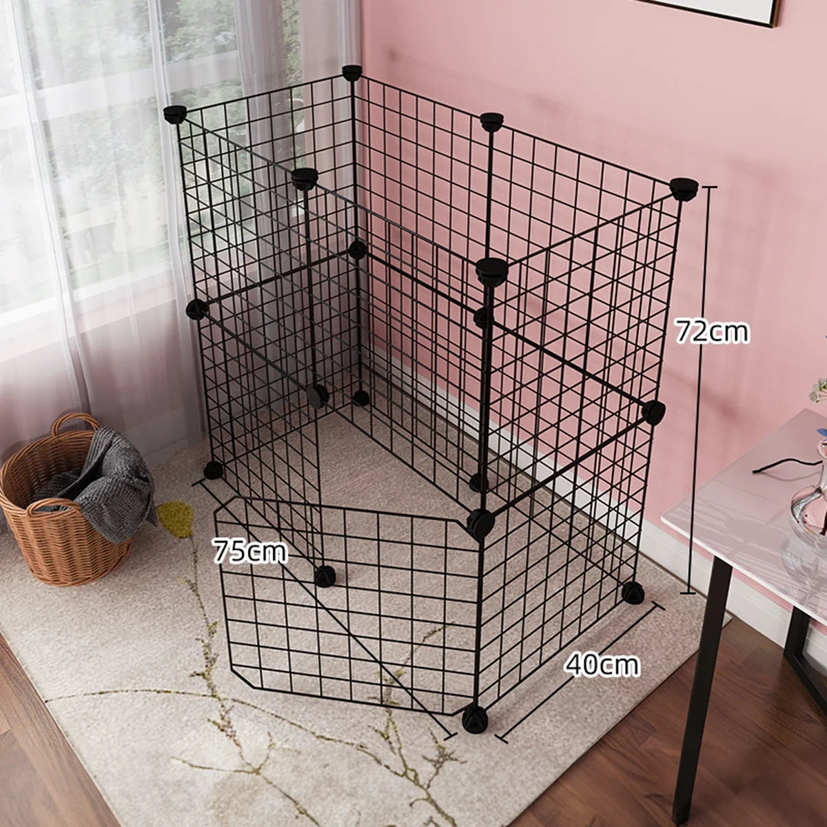 Pet Fence Dog Cage Indoor Encrypted Iron Mesh Fence Cat Cage Free Splicing Rabbit Guinea Pig Chinchilla Fence SL178-B12 DIY Cage