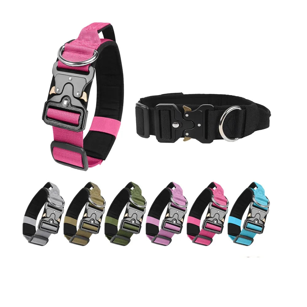 Tactical Dogs Collars with Handle Heavy Duty Military Dog Collar for Medium Large Dogs Collar with Quick Release Pets Collar