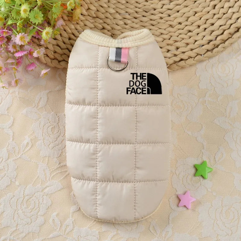 Pet Dog Clothes Adidog Dog Hoodies Autumn Winter Warm Coat for Large Dogs Jacket Sweater Puppy French Bulldog Clothing dog face Beige
