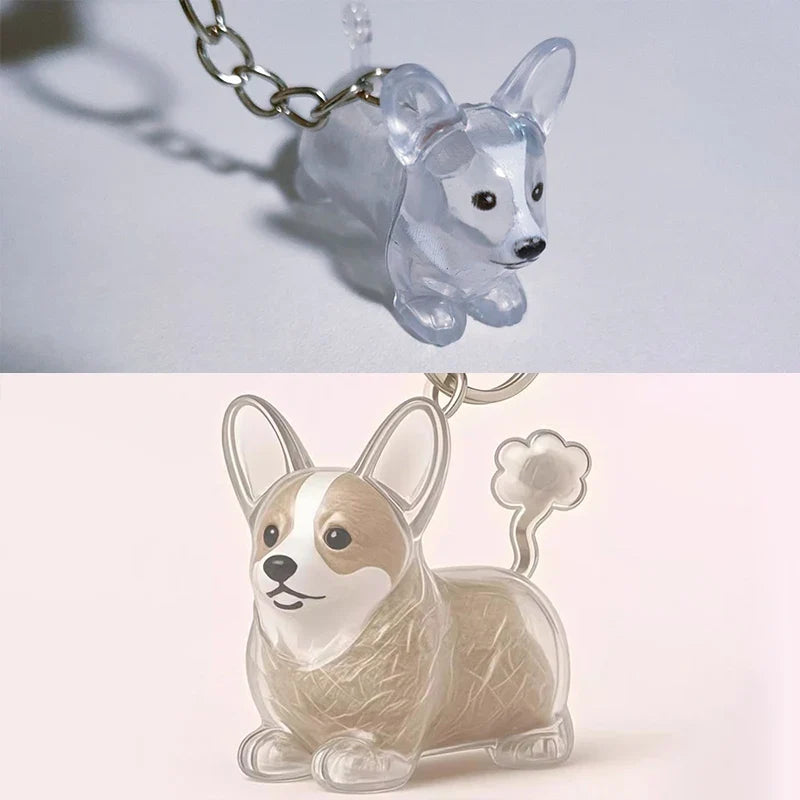 Clear Puppy Hair Memorial Keepsake Capsule | Pet Fur Container DIY Pendant Keychain A19