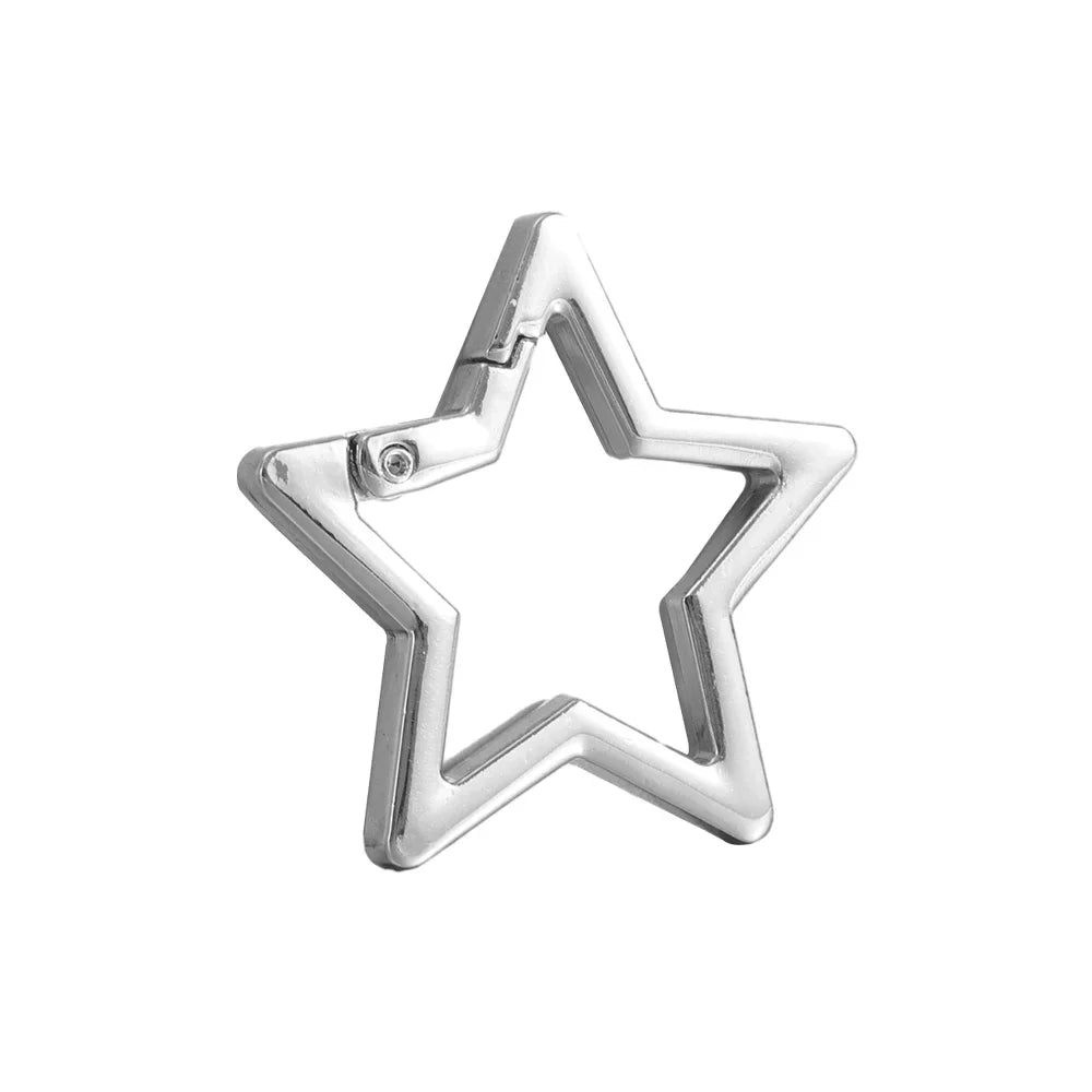 Hollow Star Shaped Spring Clasp Metal Carabiner Keychain Bag Clip Hook Dog Chain Buckle Connector DIY Jewelry Making Accessories