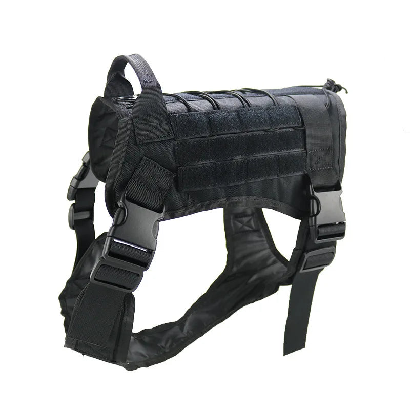 Tactical Dog Harness Military Training Padded Quick Release Vest Pet Training Dog Harness For Set Small Medium Large Dogs black