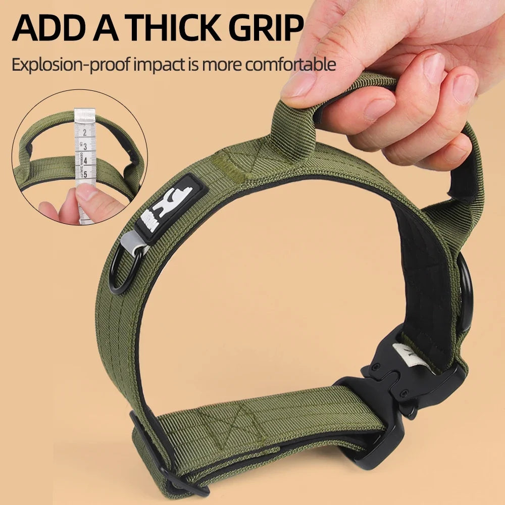 Tactical Police Dog Collar Military Adjustable Duarable German Shepard for Medium Large Walking Training Pet Accessories