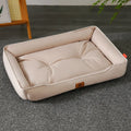 Four Seasons Paw Pet Sofa Dog Beds Waterproof Bottom Soft Fleece Warm Cat Bed House Pet Cushions for Small Medium Large Dogs Khaki