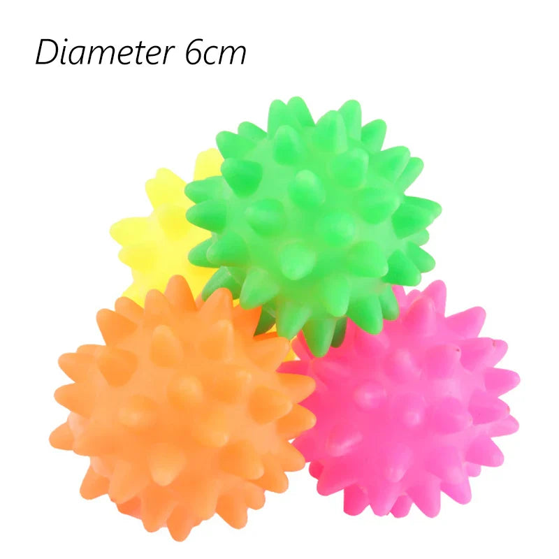 Squeaky Pet Dog Ball Toy for Small Dogs | Interactive Rubber Chew Toy Meteor Planet 1pcs random color Default