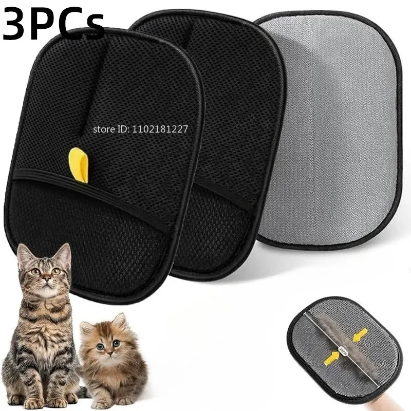 Double-Sided Pet Grooming Gloves Reusable Hair Remover for Dogs and Cats 1–4 Pack 3pcs B-Glove