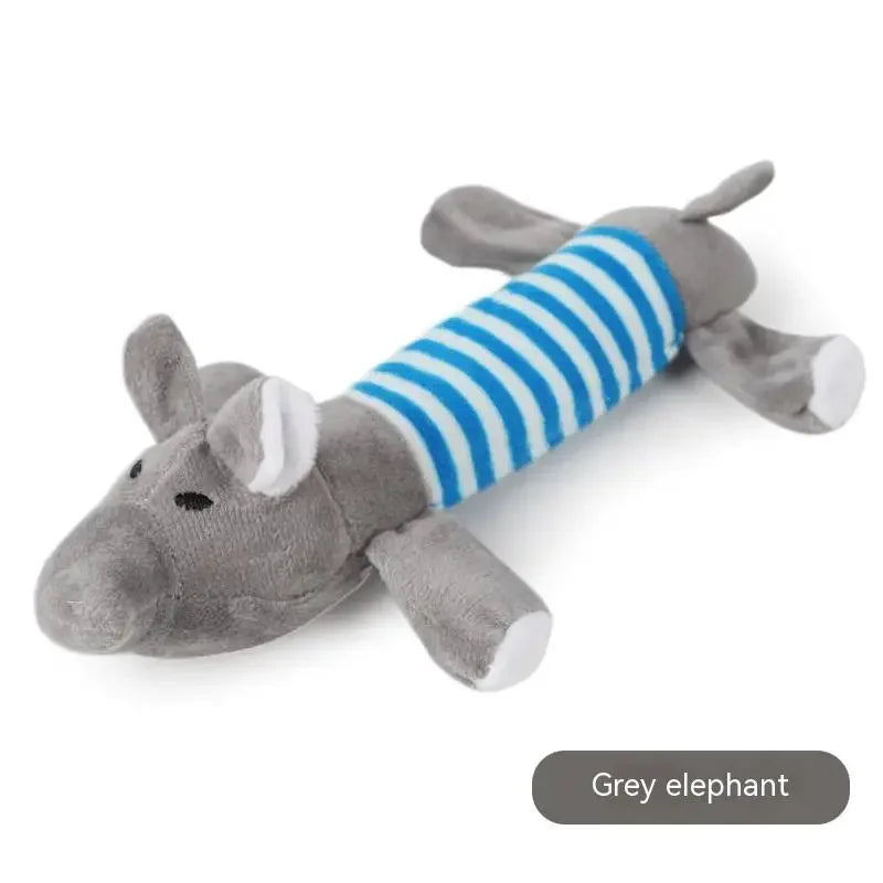 3-Pack No-Stuffing Plush Duck Dog Toy with Soft Squeaker – No-Mess Chew Toy for Puppies, Senior & Small Dogs S Elephant