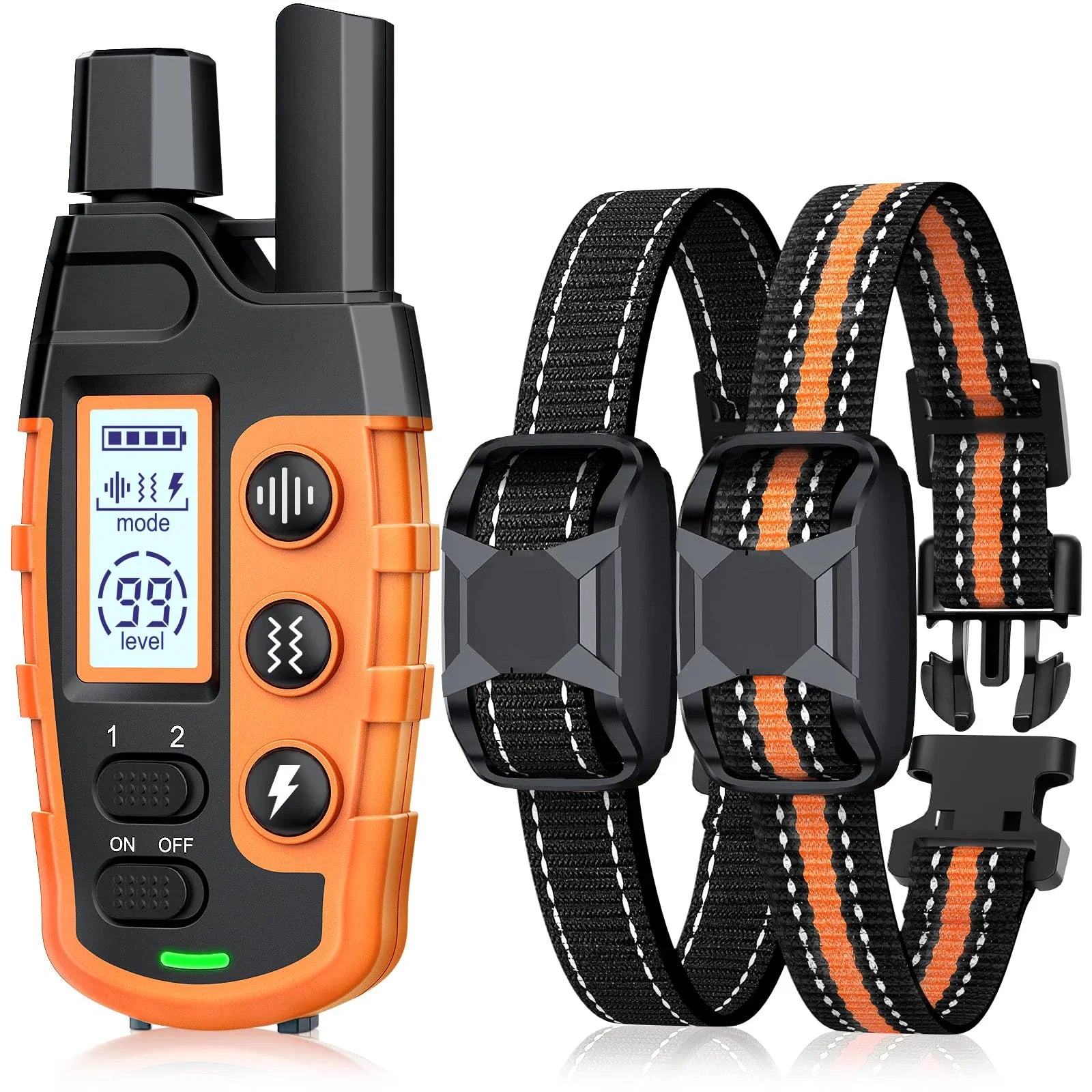 3300Ft Electric Dog Training Collar Remote Control Waterproof Pet BehaviorFor 5-120lbs Puppy With Shock Vibration For 2 Dogs 2