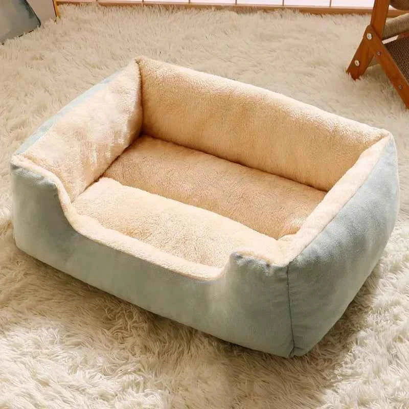 Ultra-Calming Soft Plush Pet Bed Green