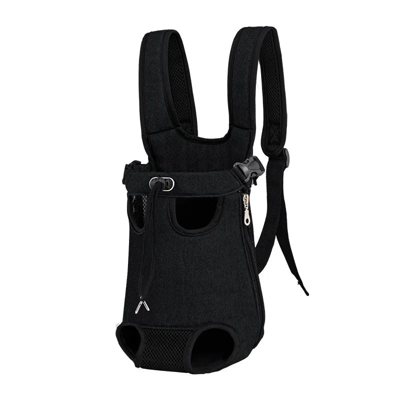 Breathable Camouflage Mesh Dog Carrier Backpack — Adjustable Pet Backpack for Small Dogs up to 22 lb (10 kg) Upgraded Black