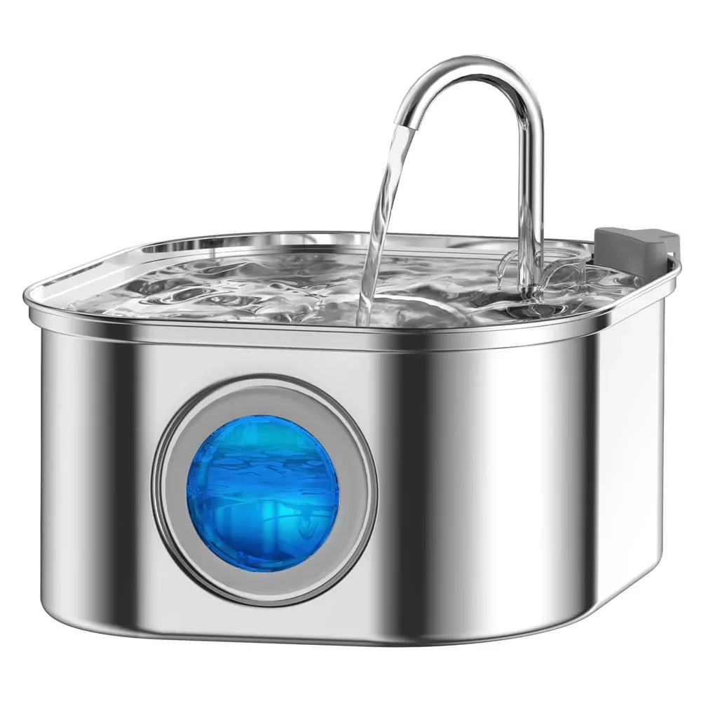 3.2L Stainless Steel Pet Water Feeder Auto Cat Fountain Smart Dog Water Dispenser Visual Window Drinking Bowl Pet Accessories Standard version