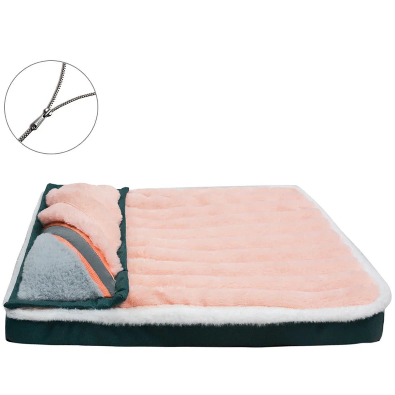 Washable Waterproof Dog Bed Mat with Removable Zipper Cover – Egg Crate Foam Pet Cushion for Large Dogs (M/L/XL/XXL, 19.7–47.2 in | 50–120 cm) Pillow pink