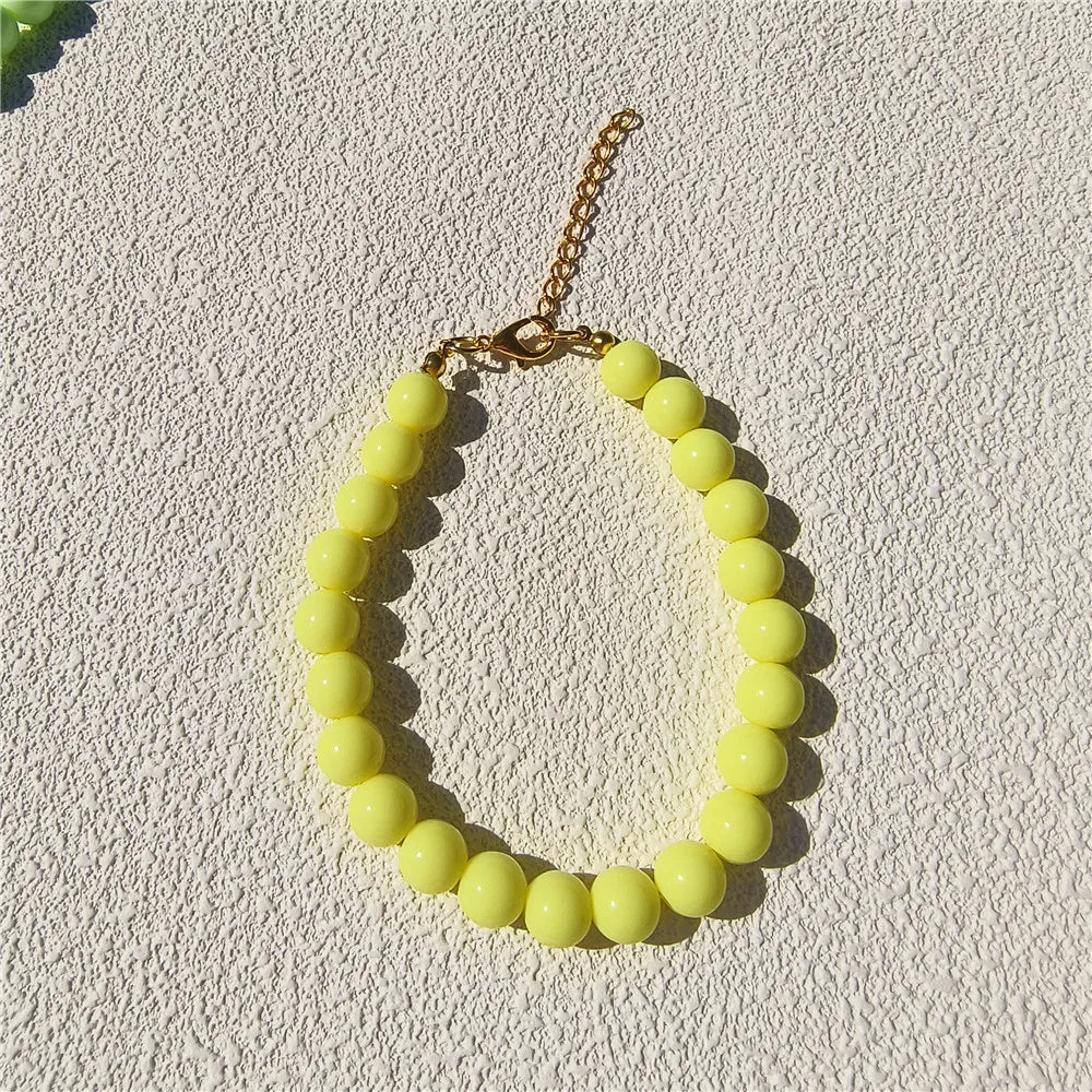 Dogs Necklace Extension Chain Design Pet Collar Fashion Dogs Faux Pearls Necklace Loop DIY Cat Dog Grooming Accessory light yellow