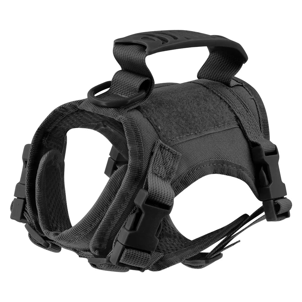 Tactical Puppy Harness For Small Dogs Adjustable Cat Harnesses Vest For Military Service Dogs Training Kitten Cat Accessories Black harness