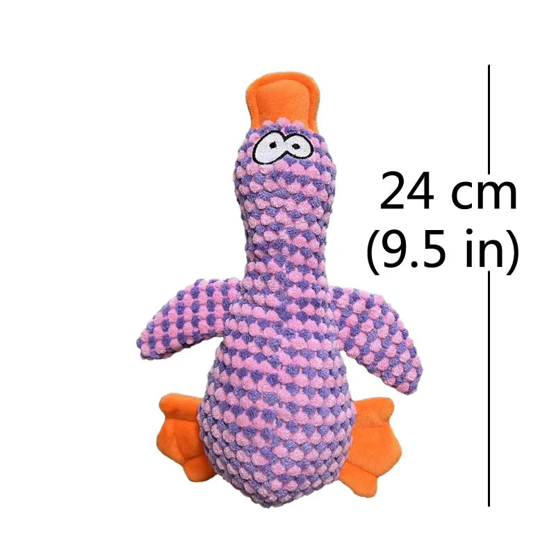 Plush Duck Squeak Dog Toy – Dental Chew for Puppies & Dogs (Small, Medium, Large) Purple