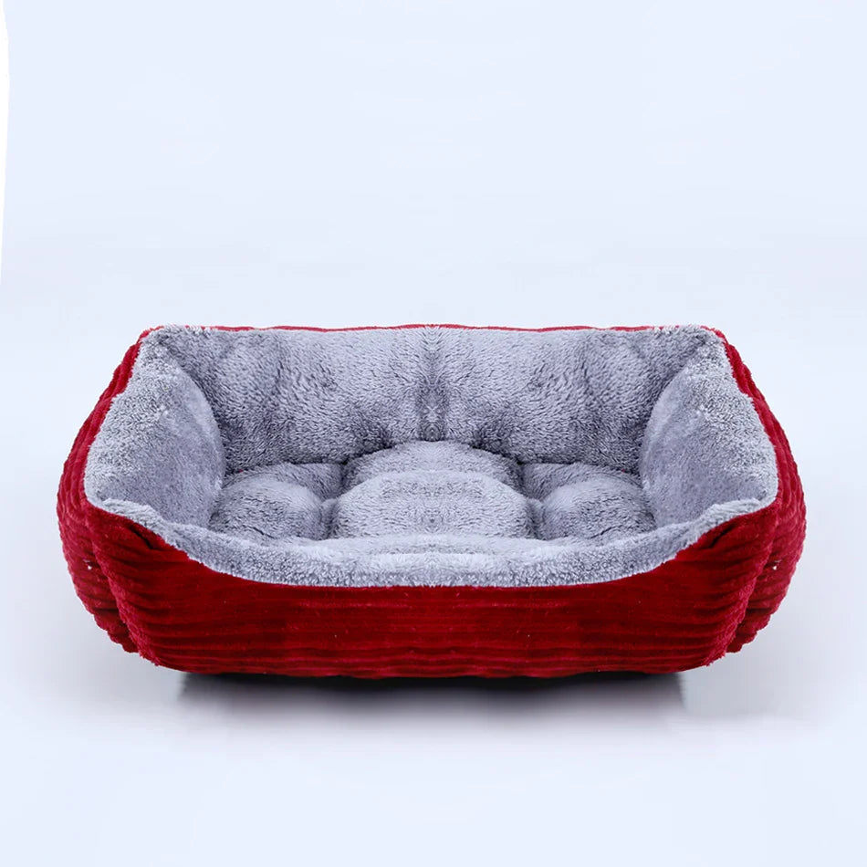 Plush Square Pet Bed for Dogs & Cats, Calming Kennel Sofa Cushion in Multiple Sizes (XS-XXL) cat dog bed 02