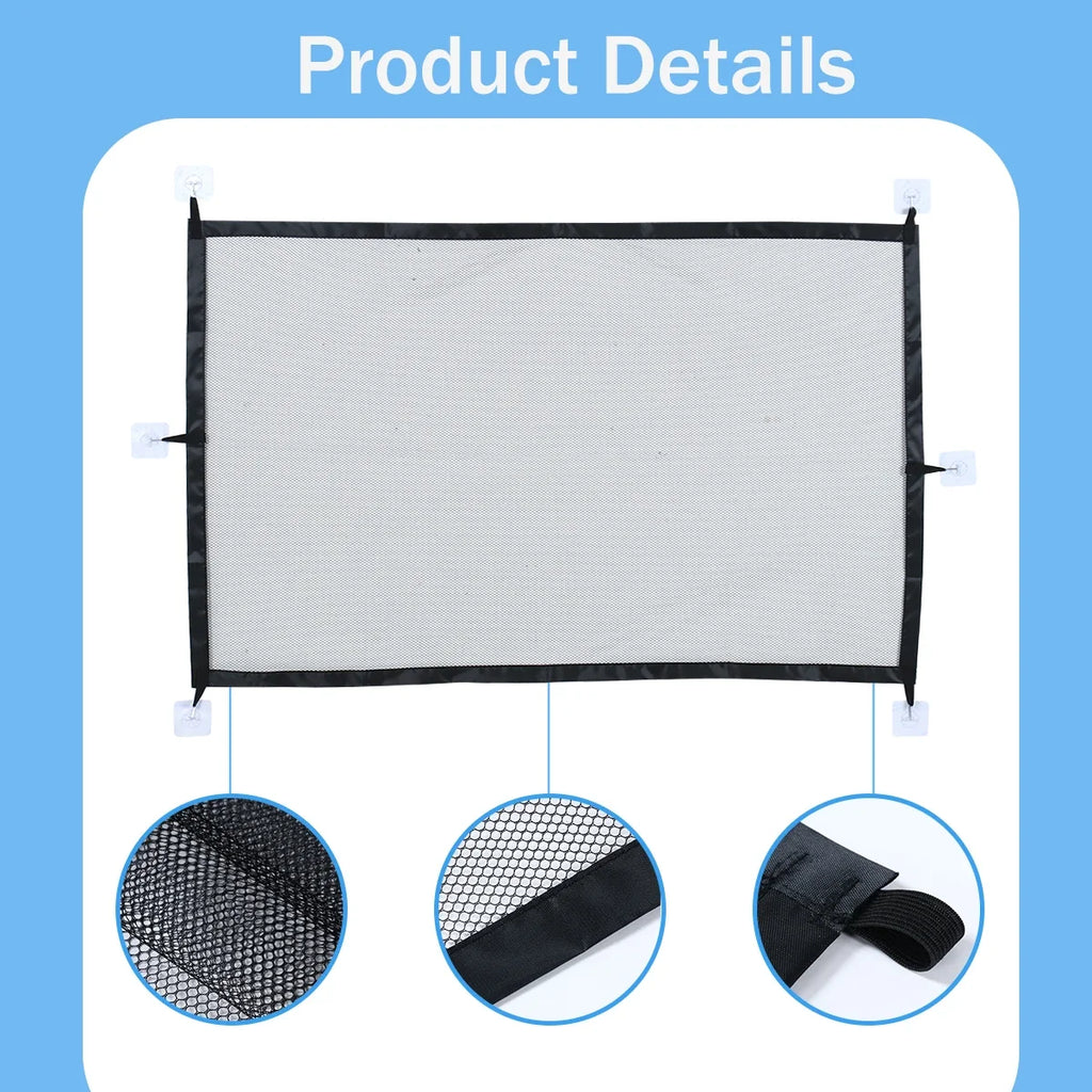 Pet Dog Barrier Fences With 6pcs Hook Pet Isolated Network Stairs Gate New Folding Breathable Mesh Playpen For Dog Safety Fence