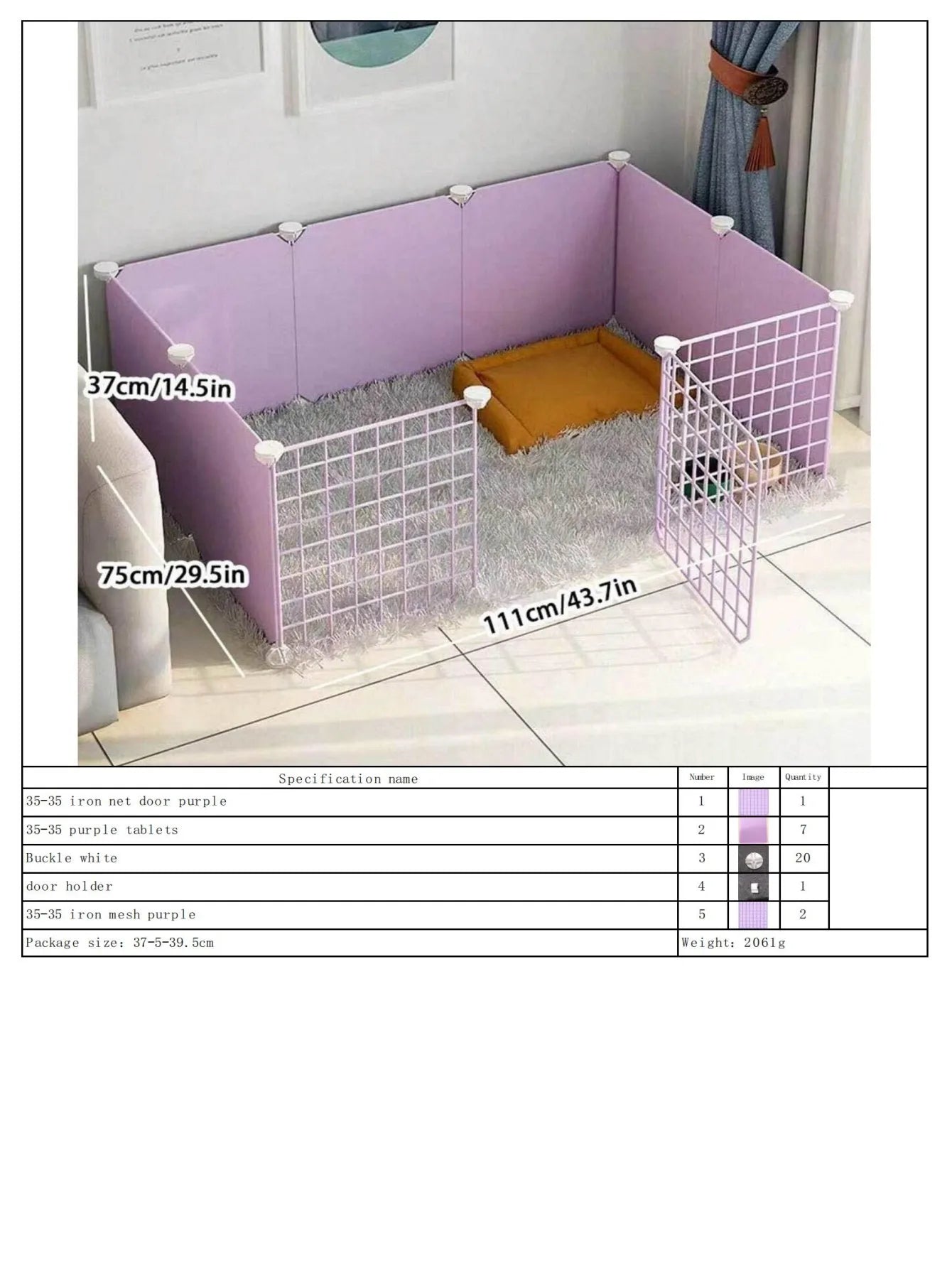 Dog Pet Fence Indoor Isolation Gate Dog Cage Small Dog Iron Guardrail Freely Combinable Cat and Dog Pet Fence Slh088-Z10A
