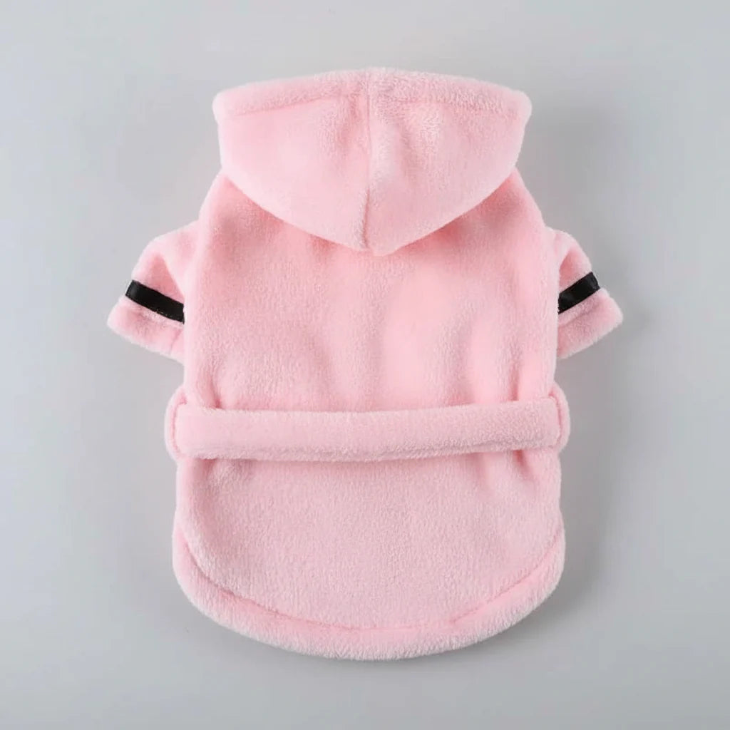 Hooded Pet Dog Bathrobe – Super Absorbent Drying Towel Pajamas Pink