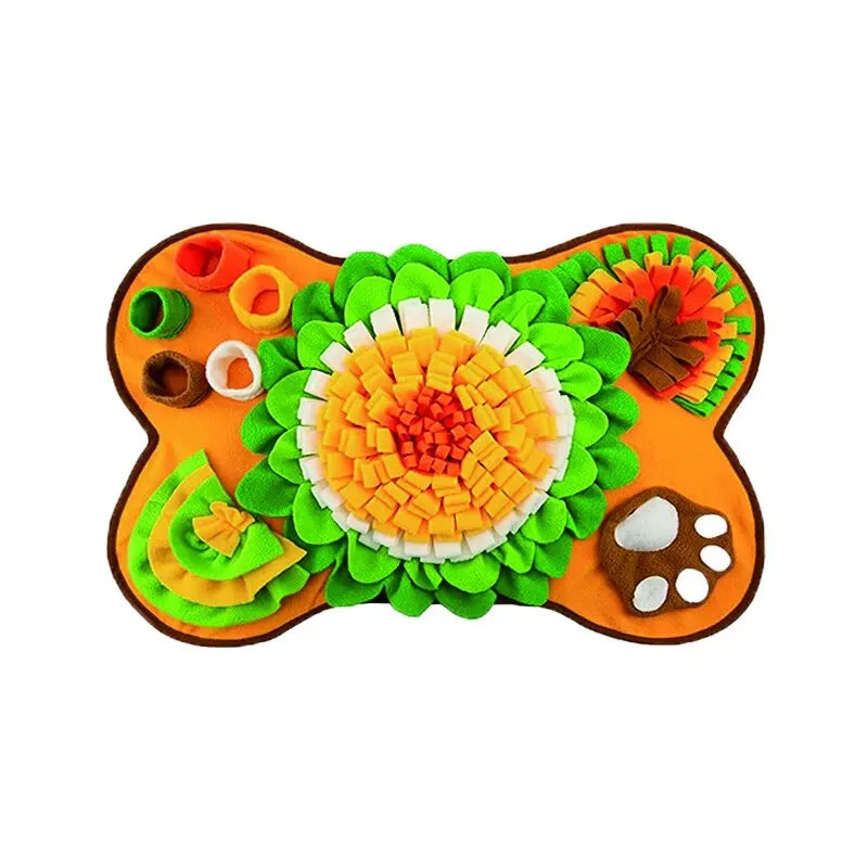 Dog Snuffle Mat Foraging & Scent Training Puzzle Toy – Interactive Slow Feeder, 25 x 17 in (63 x 43 cm) Golden