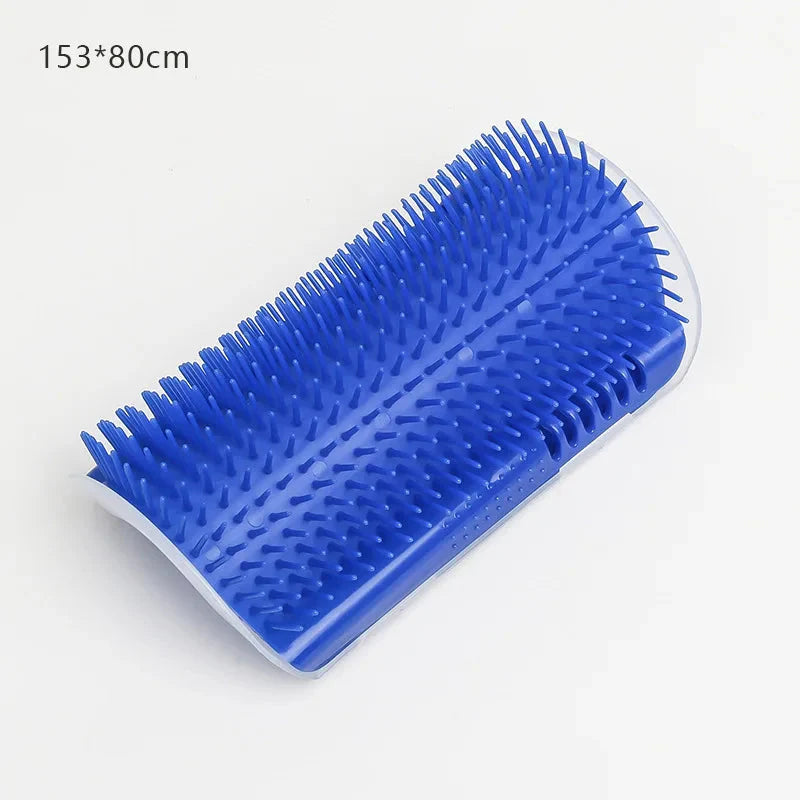 Cat Massage Brush & Hair Remover – Self-Grooming Wall Corner Comb for Cats | Detachable, Easy-Clean Pet Massage Tool Dark Blue 153x80cm