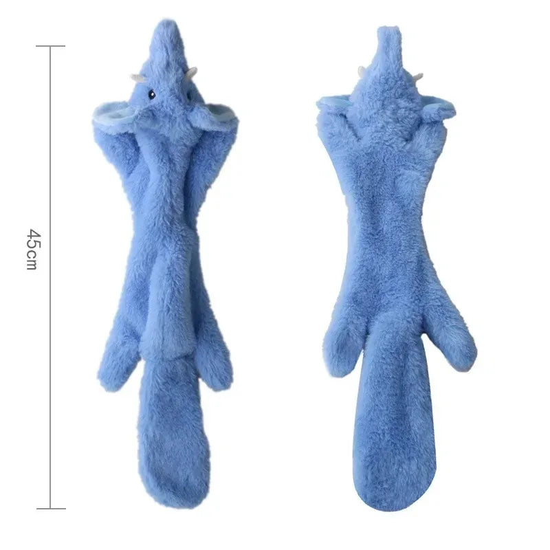 No-Stuffing Squeaky Dog Toy - Durable Simulated Animal Plush with Crinkle and Chew-Resistant Design Elephant