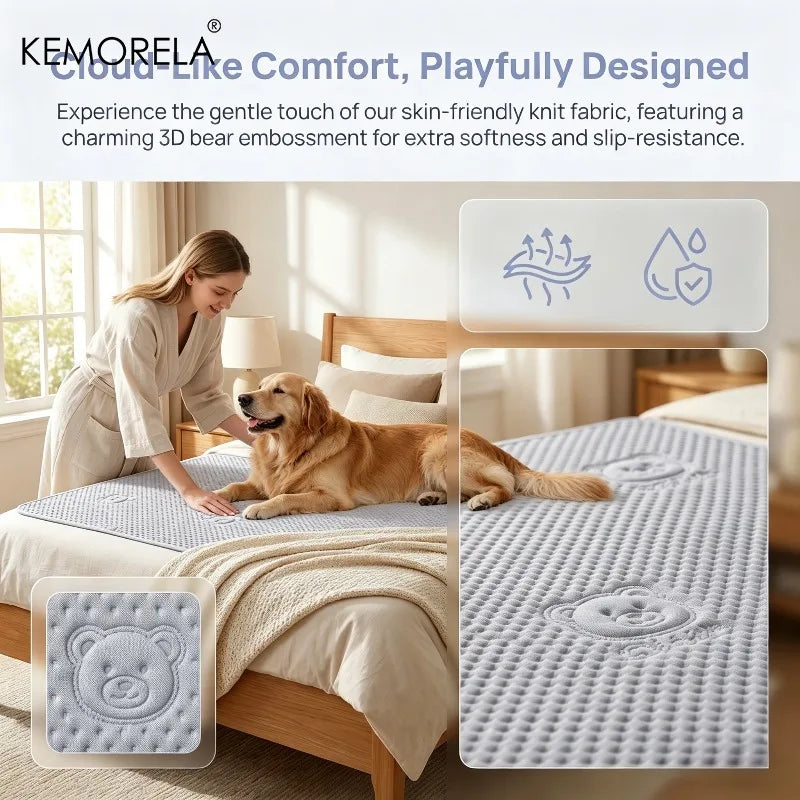 Summer New Thick Pet Cooling Pad with Cute Bear Pattern Washable Ice-Like Smooth Pet Mattress Outdoor Indoor Use For Dog And Cat