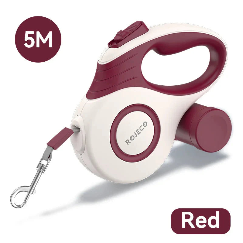Automatic Retractable Dog Leash 3M/5M Extendable Rope For Outdoor Travel Walking Hiking Small Dogs Traction Rope Cat Lead Red