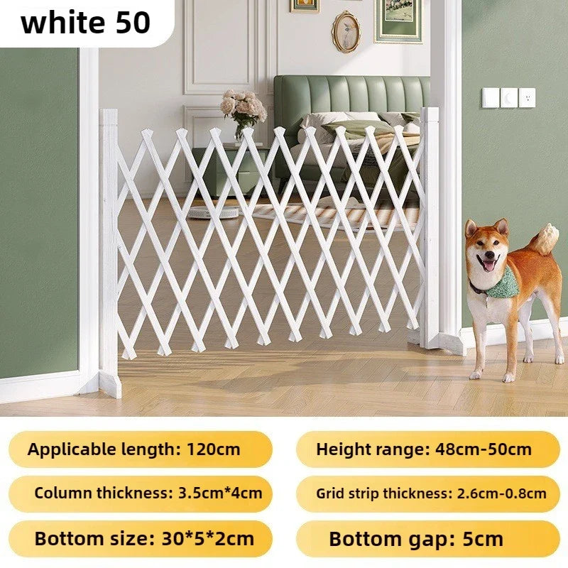 Pet Puppy Fence Retractable Isolation Dog Wooden Fence Folded Indoor Anti-Jailbreak Dog Fences Accessories Isolation Pet Cat Net 50CM