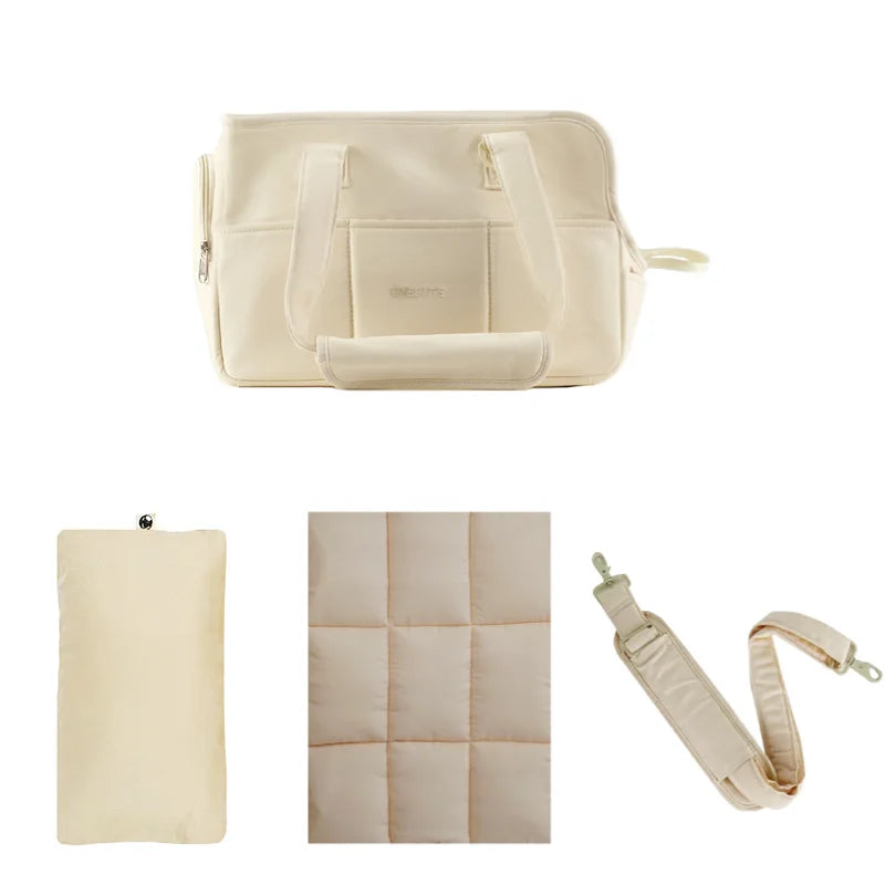 Portable Cotton Pet Sling Carrier for Small Dogs & Cats – Shoulder Handbag, Small 34×17×25cm (13.4×6.7×9.8in) & Medium 43×19×31cm (16.9×7.5×12.2in) beige pillow suit China Mainland