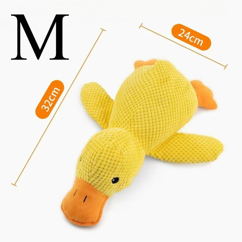 Fleece Dog Chew Toy - Soft Puppy Teething & Tug Toy for Small Dogs Duck M