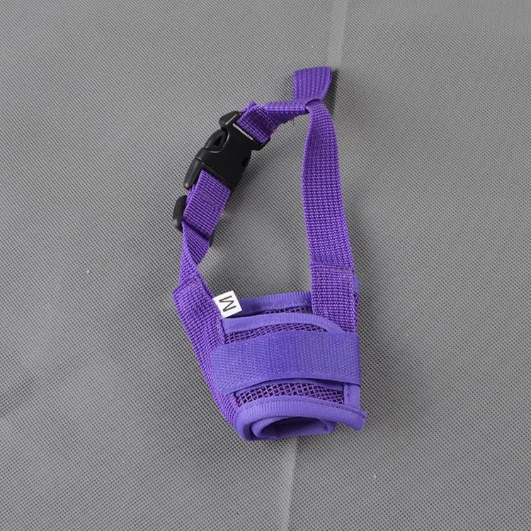 Adjustable Mesh Dog Muzzle for Small and Large Dogs | Breathable Anti Barking Pet Muzzle with Nylon Straps PURPLE
